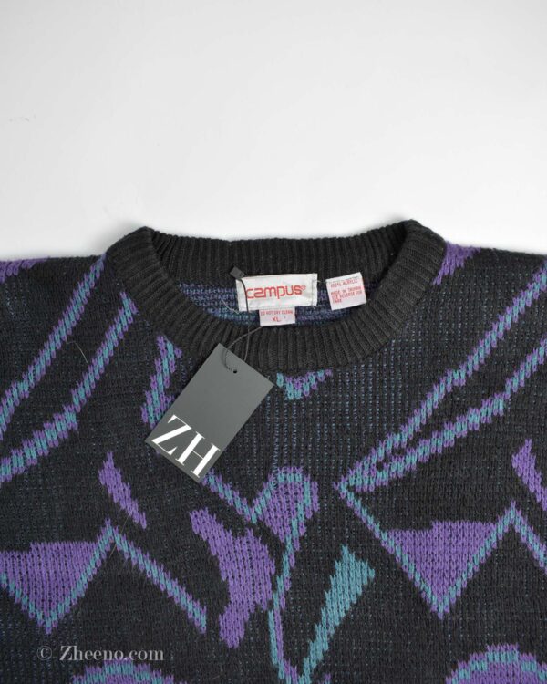 بافت وینیتیج مشکی بنفش Campus