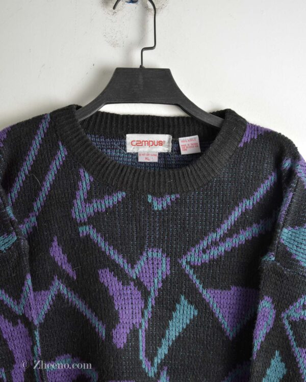 بافت وینیتیج مشکی بنفش Campus