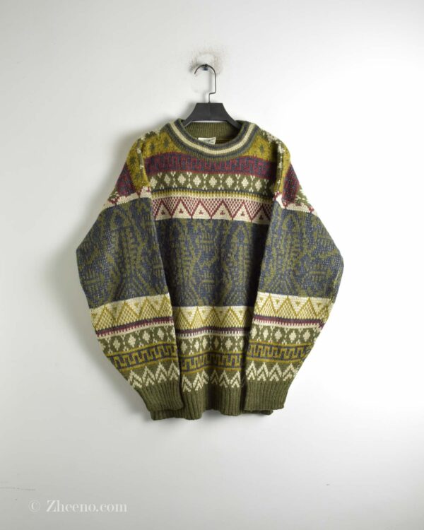 بافت وینیتیج طرح دار سبز Jargon