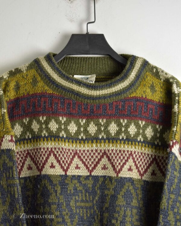 بافت وینیتیج طرح دار سبز Jargon