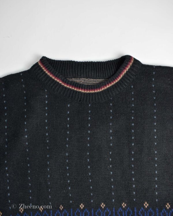 بافت وینیتیج مشکی طرح دار