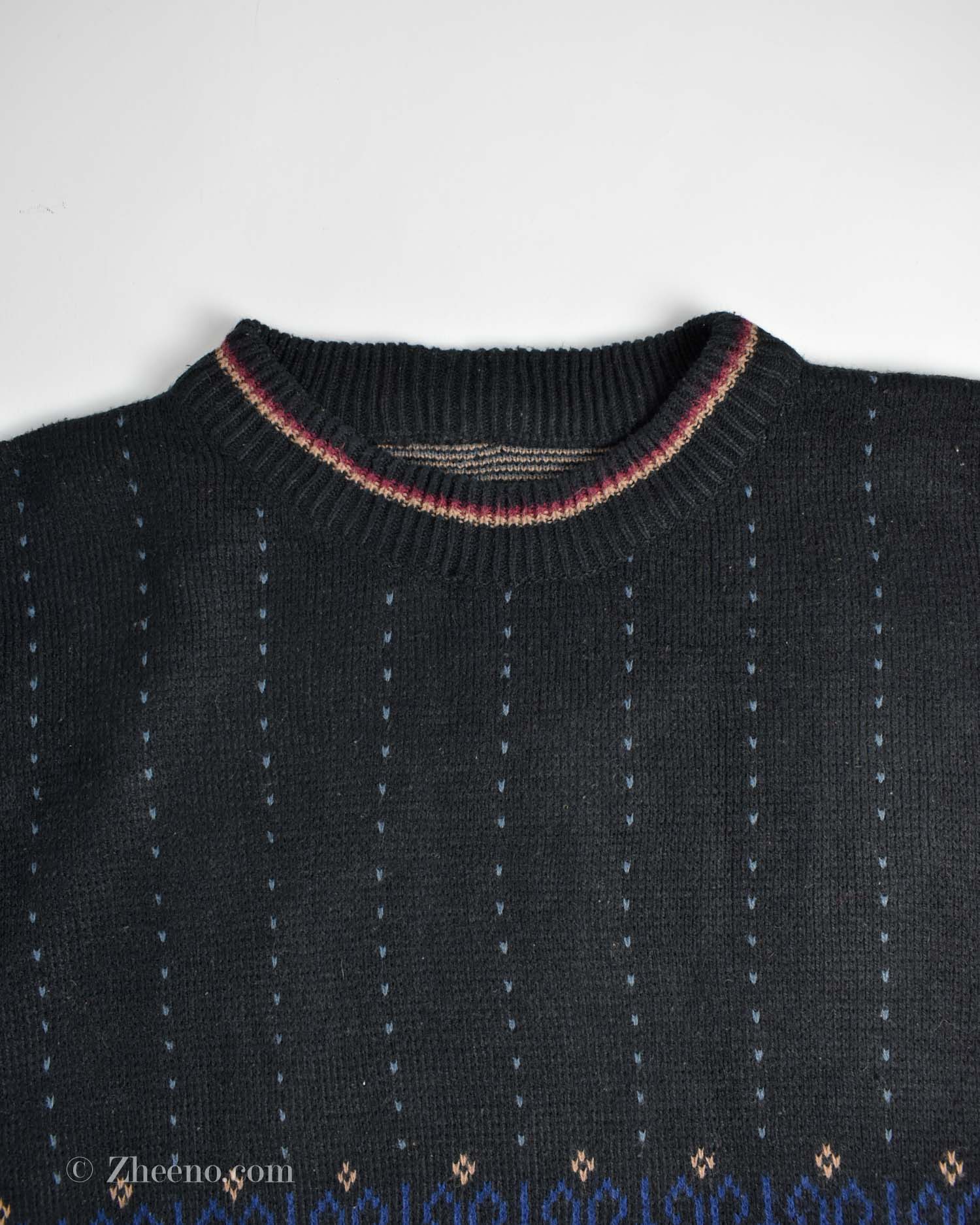 17670211190219809 بافت وینیتیج مشکی طرح دار