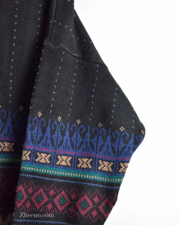 بافت وینیتیج مشکی طرح دار