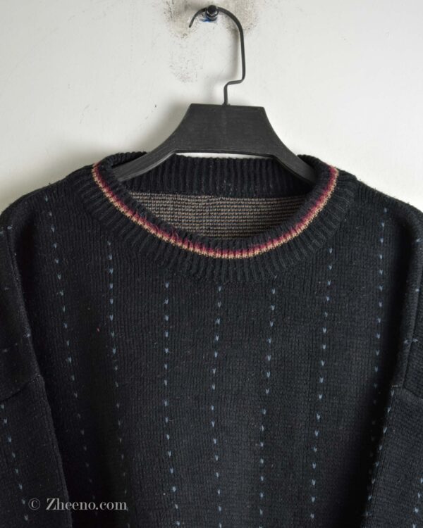 بافت وینیتیج مشکی طرح دار