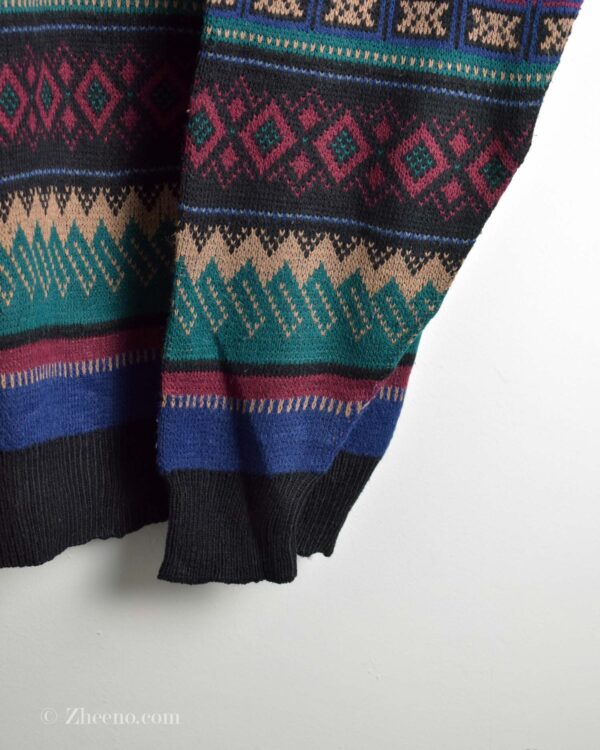 بافت وینیتیج مشکی طرح دار