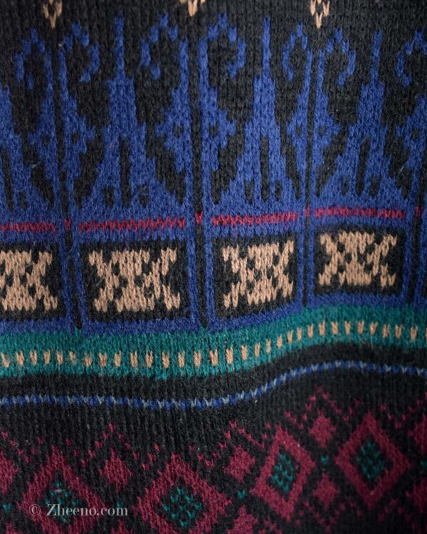 بافت وینیتیج مشکی طرح دار