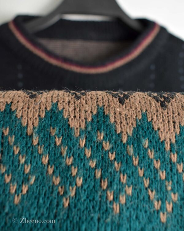 بافت وینیتیج مشکی طرح دار