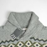 بافت وینیتیج یقه دار طوسی سبز George