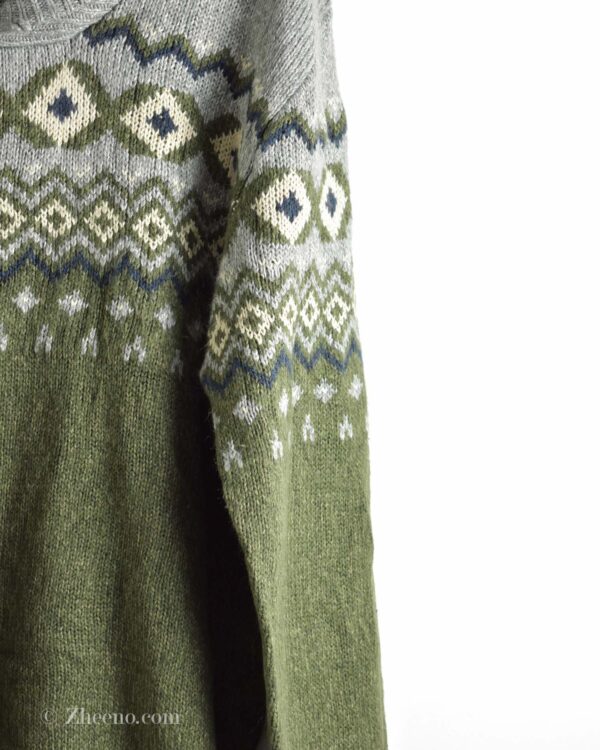 بافت وینیتیج یقه دار طوسی سبز George