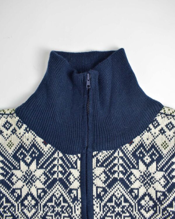 بافت وینیتیج یقه دار سرمه ای طرح دار Haband