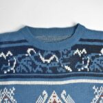 بافت وینیتیج آبی طرح دار