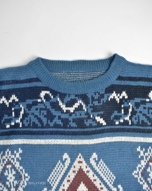 بافت وینیتیج آبی طرح دار