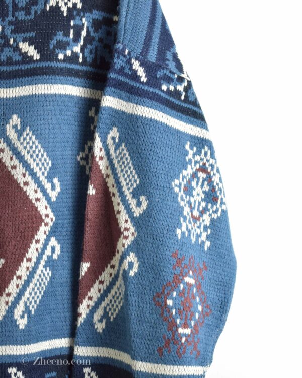 بافت وینیتیج آبی طرح دار