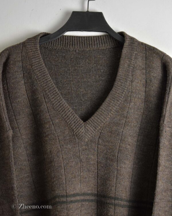 بافت وینتیج یقه هفت قهوه ای