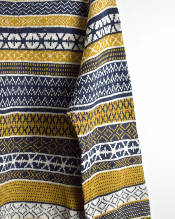 بافت وینتیج زرد طرح دار Black Number