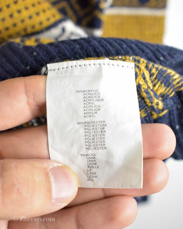 بافت وینتیج زرد طرح دار Black Number