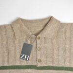 بافت وینتیج یقه دار سه دکمه طرح دار