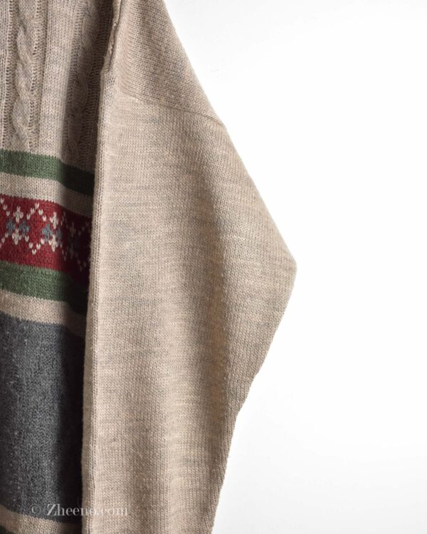 بافت وینتیج یقه دار سه دکمه طرح دار