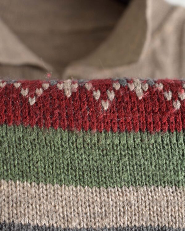 بافت وینتیج یقه دار سه دکمه طرح دار