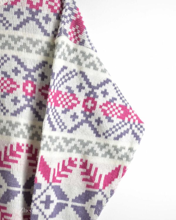 بافت وینتیج سفید صورتی