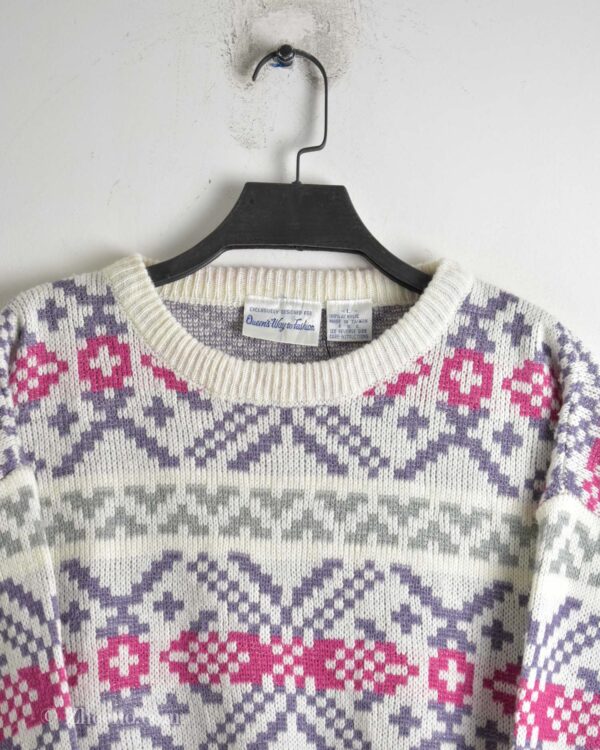 بافت وینتیج سفید صورتی