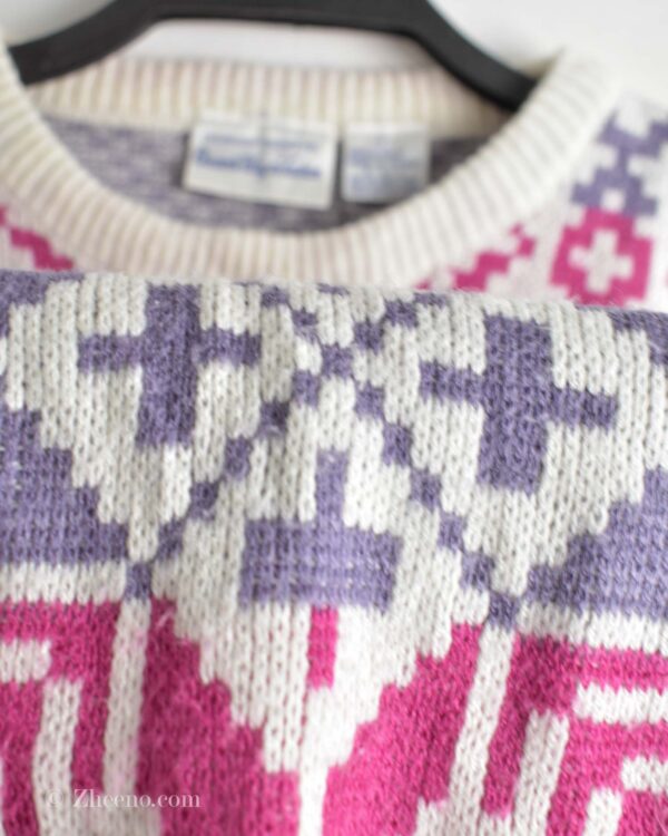 بافت وینتیج سفید صورتی