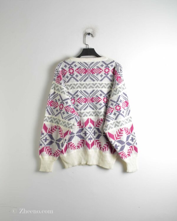 بافت وینتیج سفید صورتی