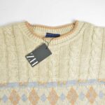 بافت وینتیج شیری طرح دار