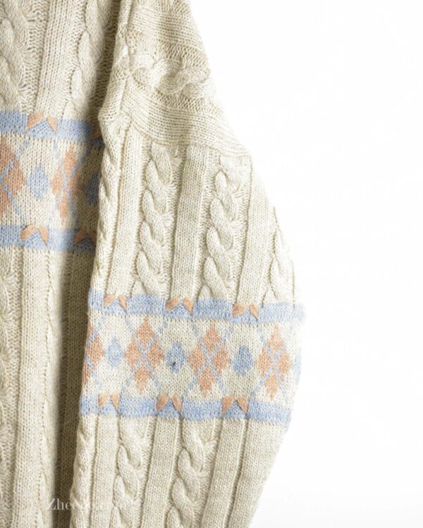 بافت وینتیج شیری طرح دار