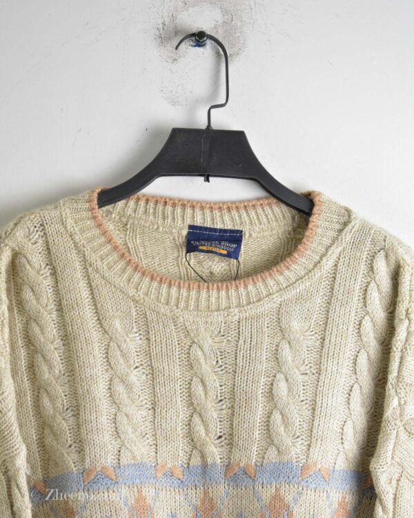 بافت وینتیج شیری طرح دار