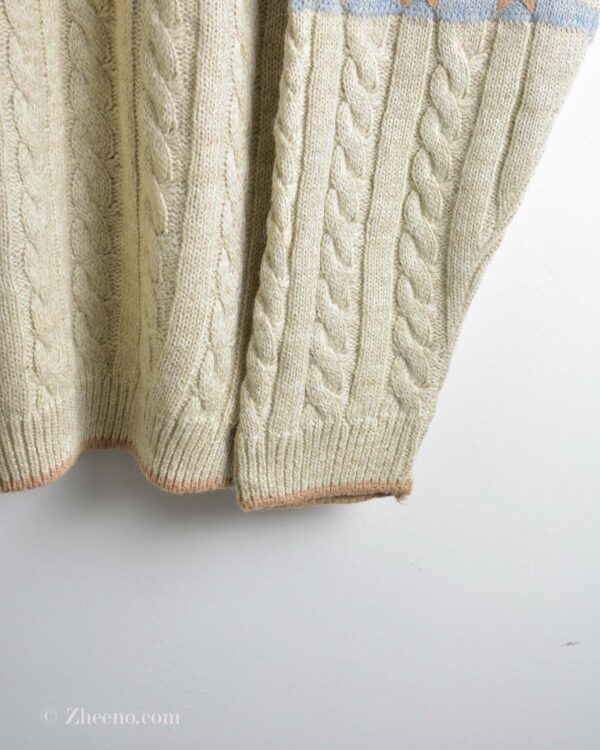 بافت وینتیج شیری طرح دار