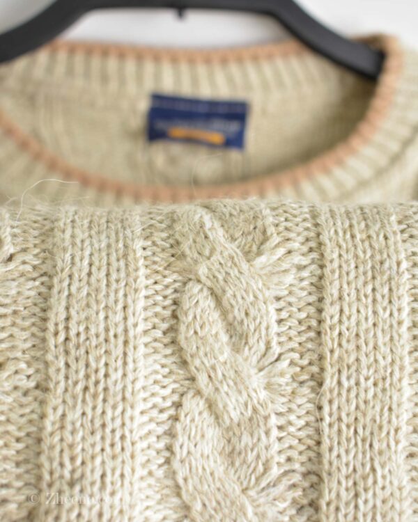 بافت وینتیج شیری طرح دار