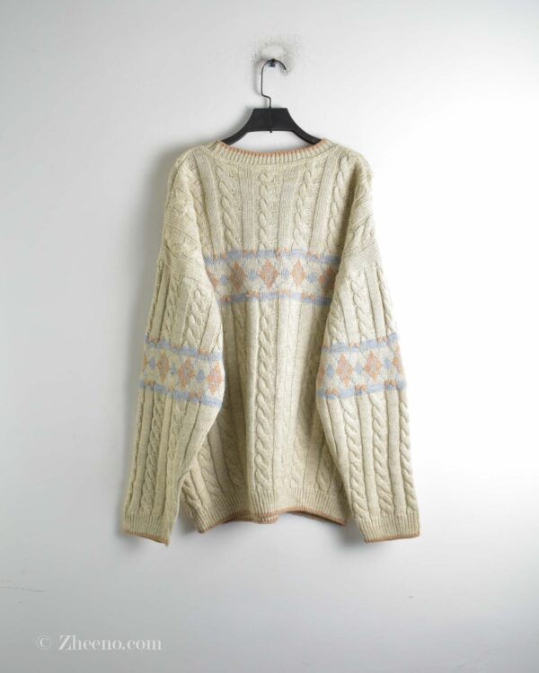 بافت وینتیج شیری طرح دار