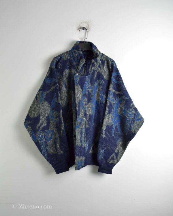 سویشرت وینتیج زیپ و دکمه دار چند رنگ