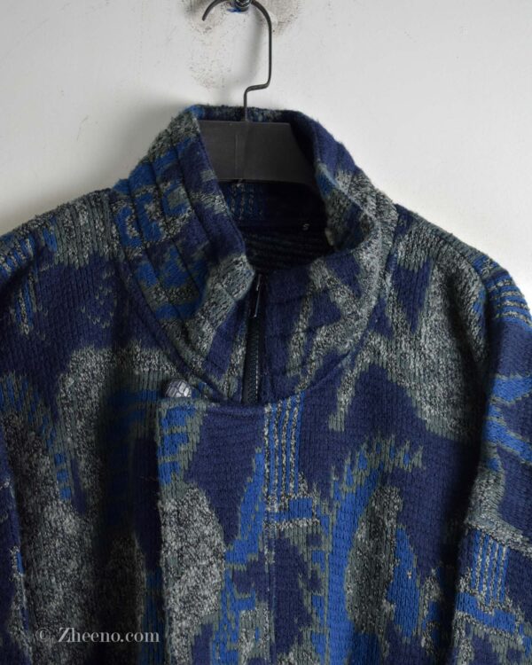 سویشرت وینتیج زیپ و دکمه دار چند رنگ