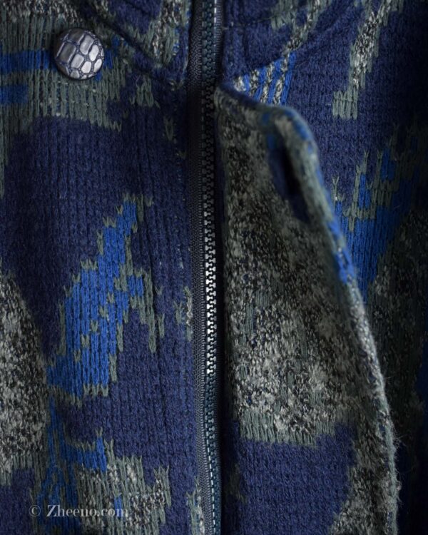 سویشرت وینتیج زیپ و دکمه دار چند رنگ