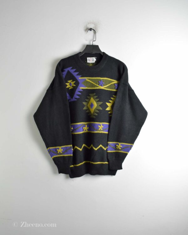 بافت وینتیج مشکی طرح دار Mister Leonard