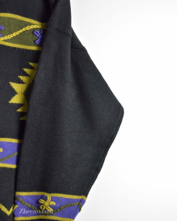 بافت وینتیج مشکی طرح دار Mister Leonard