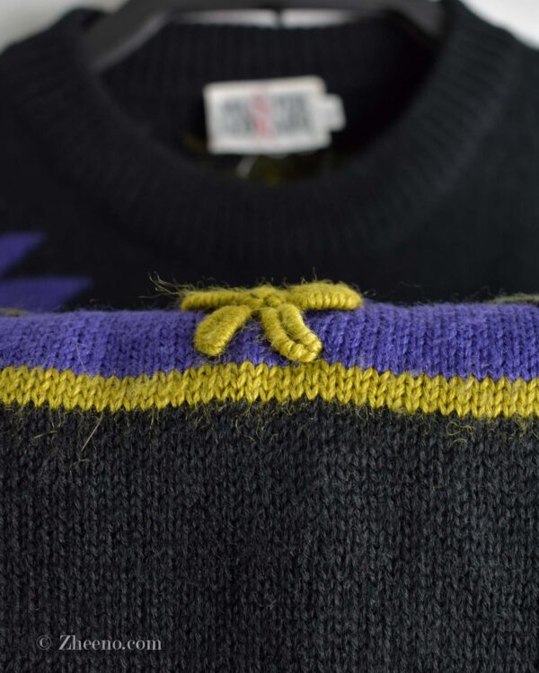 بافت وینتیج مشکی طرح دار Mister Leonard