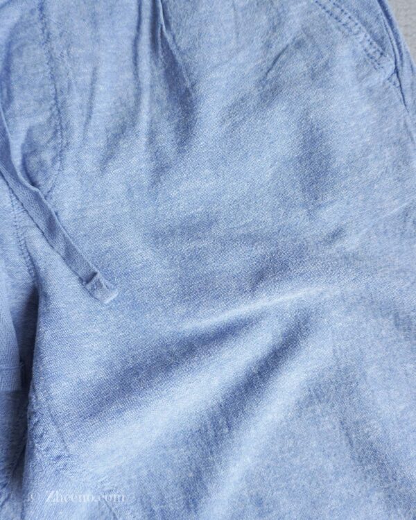 شلوار لینن کمر کشی بند دار آبی Livergy - Image 4