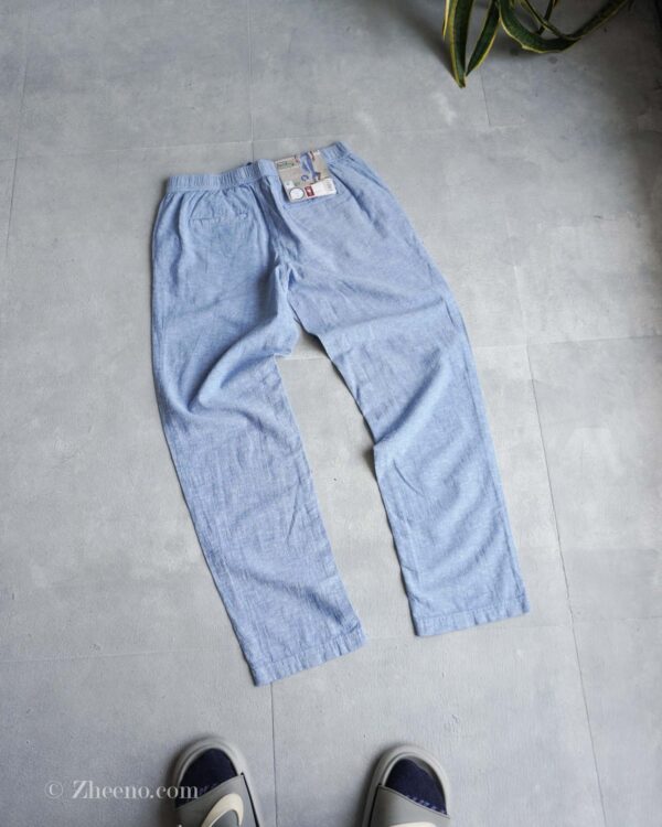 شلوار لینن کمر کشی بند دار آبی Livergy - Image 5