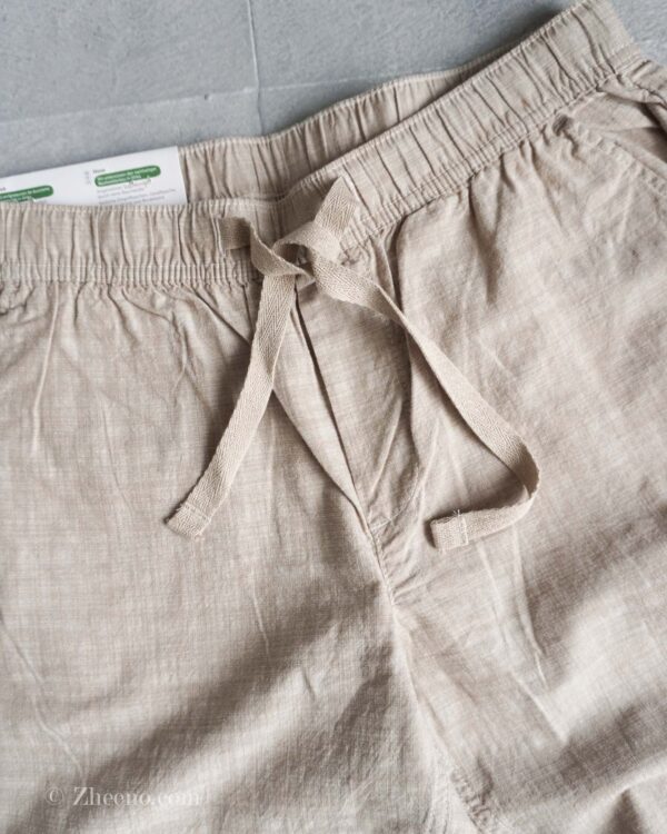 شلوار نخی بیسیک کرم طرح لینن Livergy - Image 3