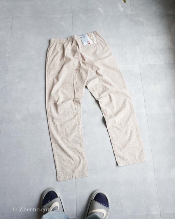 شلوار نخی بیسیک کرم طرح لینن Livergy - Image 5