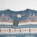 بافت وینتیج آبی طرح دار