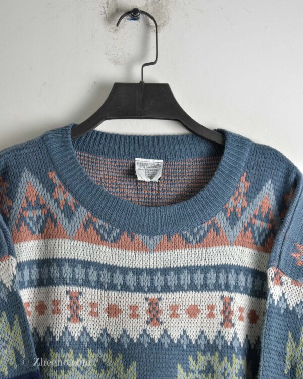 بافت وینتیج آبی طرح دار