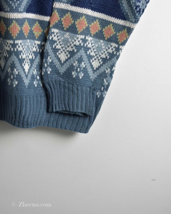 بافت وینتیج آبی طرح دار