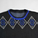 بافت وینتیج مشکی طرح دار