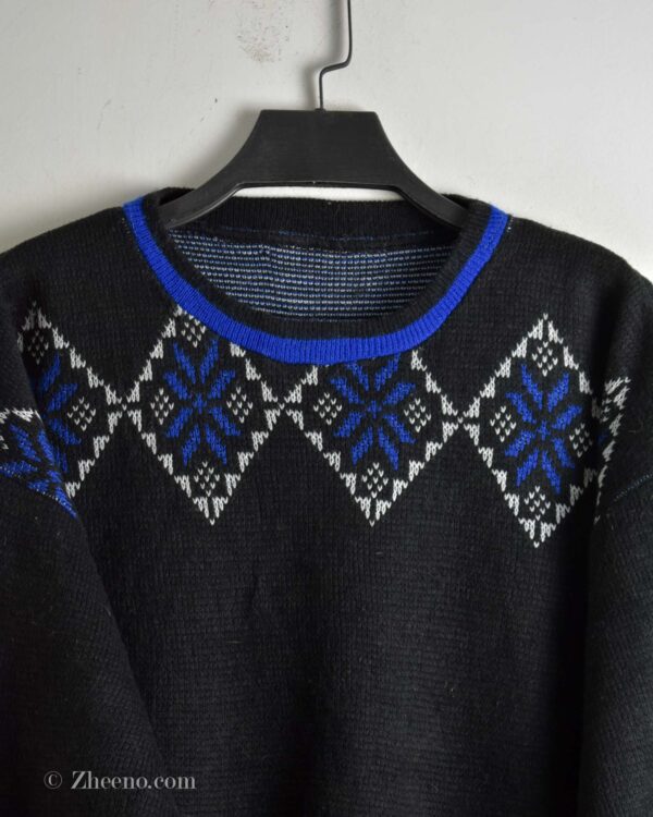 بافت وینتیج مشکی طرح دار