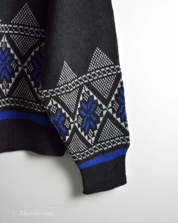 بافت وینتیج مشکی طرح دار