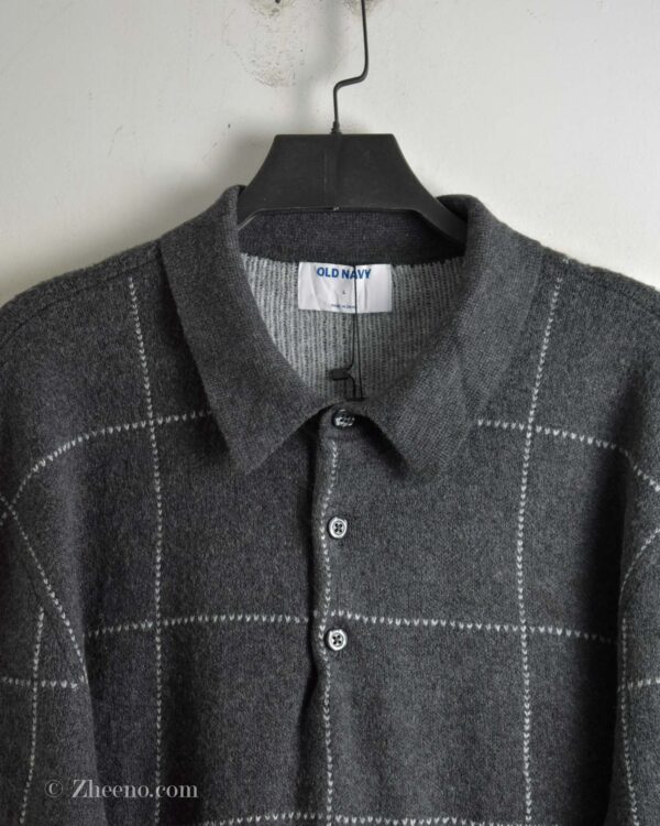 بافت وینتیج یقه دار سه دکمه Old Navy